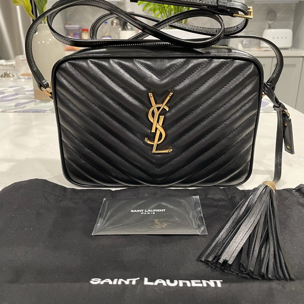 YSL Lou Camera Crossbody Bag in Black